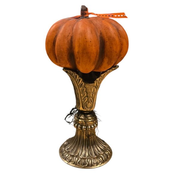 Halloween JOL Pumpkin OOAK Creepy Sculpture Jack O Lantern Teeth Assemblage Art - Picture 15 of 16